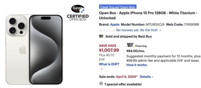Certified refurbished iPhone 15 Pro